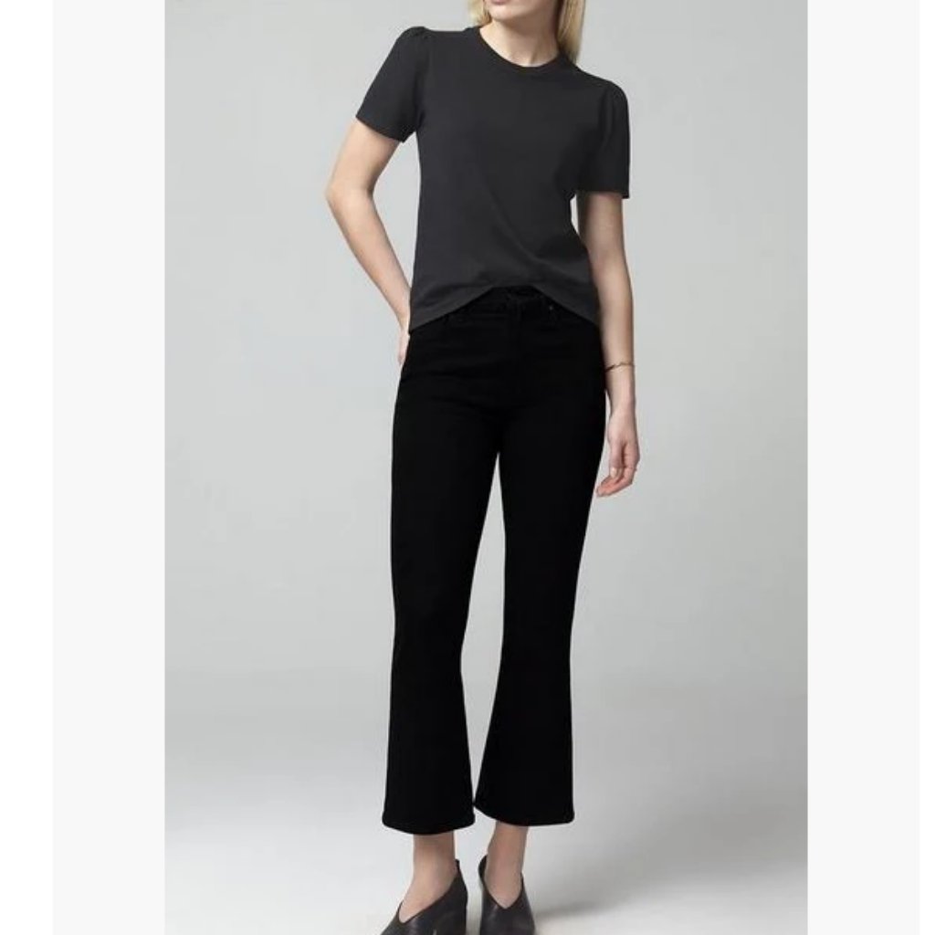 Citizens Of Humanity High Rise Demy Cropped Flare Jeans In Velvet